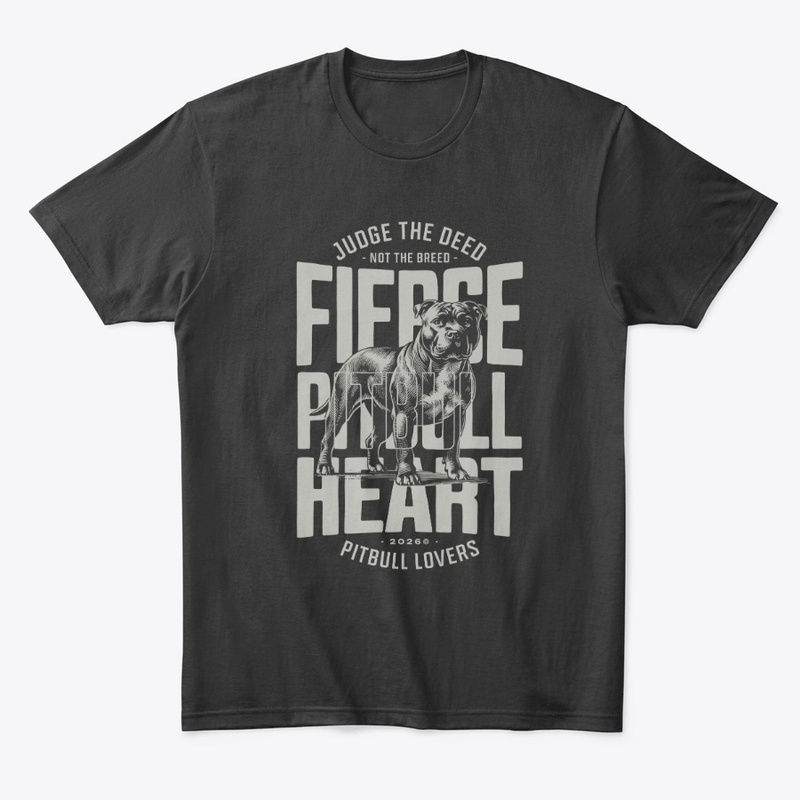 Fierce Pitbull Heart Powerful Breed Dog
