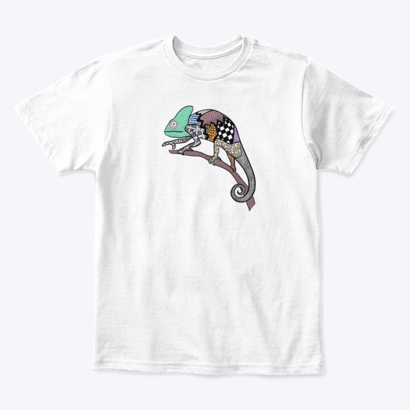 Cute Chameleon Changes Color with Art