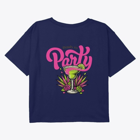 Retro Margarita Apparel  Navy T-Shirt Back