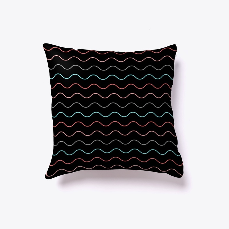 “MULTI COLOR CURVY LINE" Pillow.