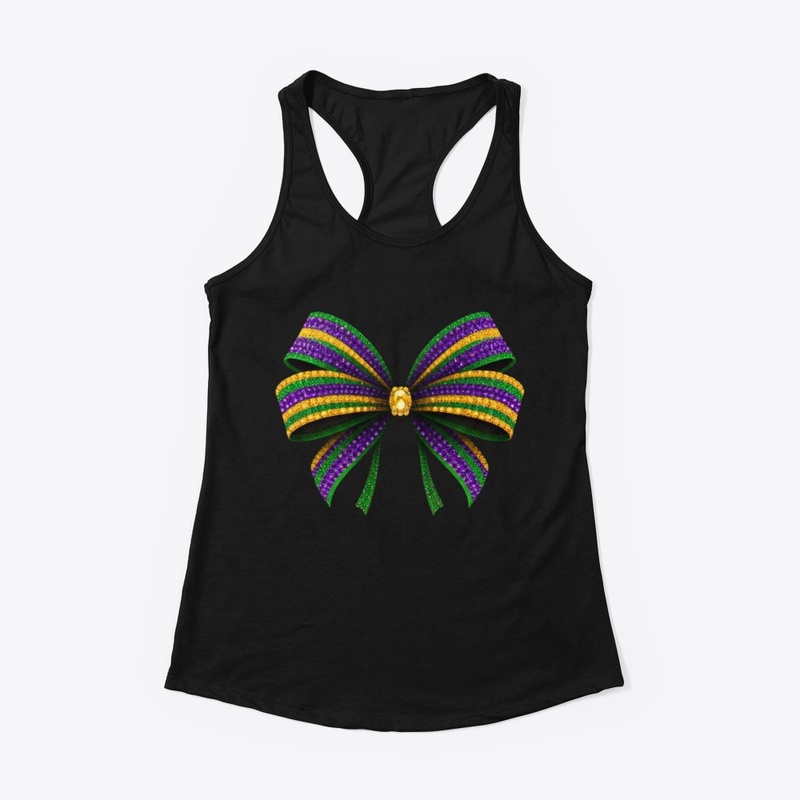 Rhinestones Mardi Gras Bow