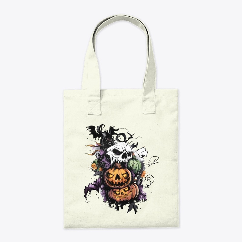  Halloween  with Pumpkins and Skull.