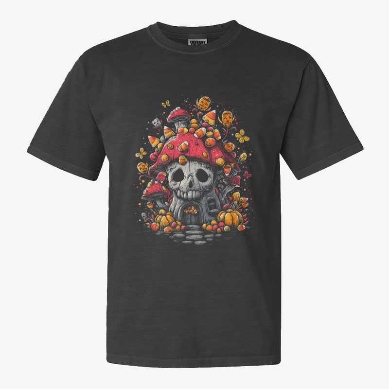 Cute Skull Mushroom House