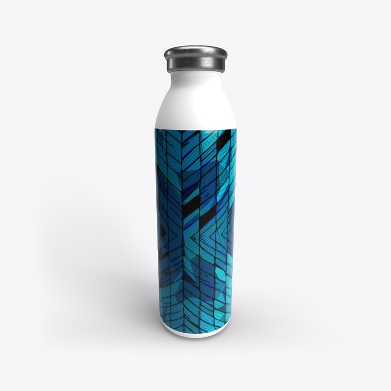 Turquoise Black Striped Pattern  
