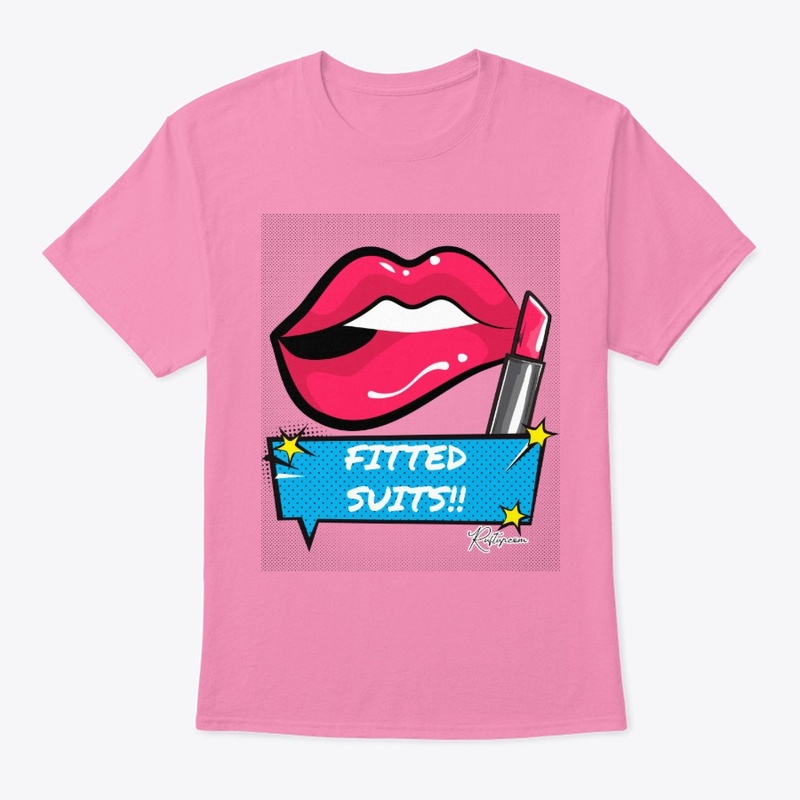 Lip Bite Pop Art Fitted Suits
