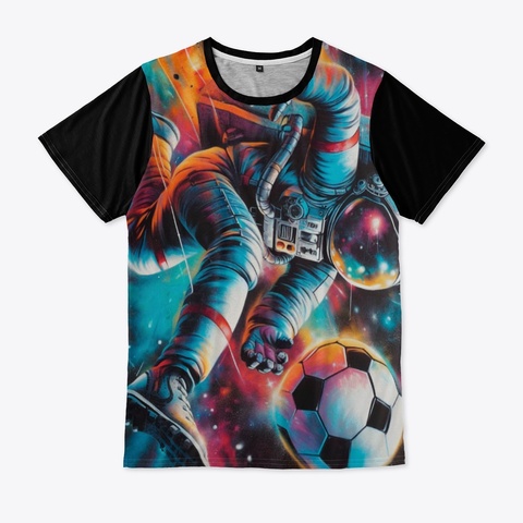 Astronaut Football Graffiti Black Kaos Front