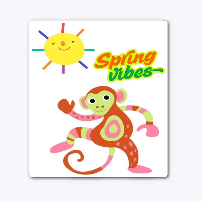 Spring Vibes Monkey -Colorful & Fun 