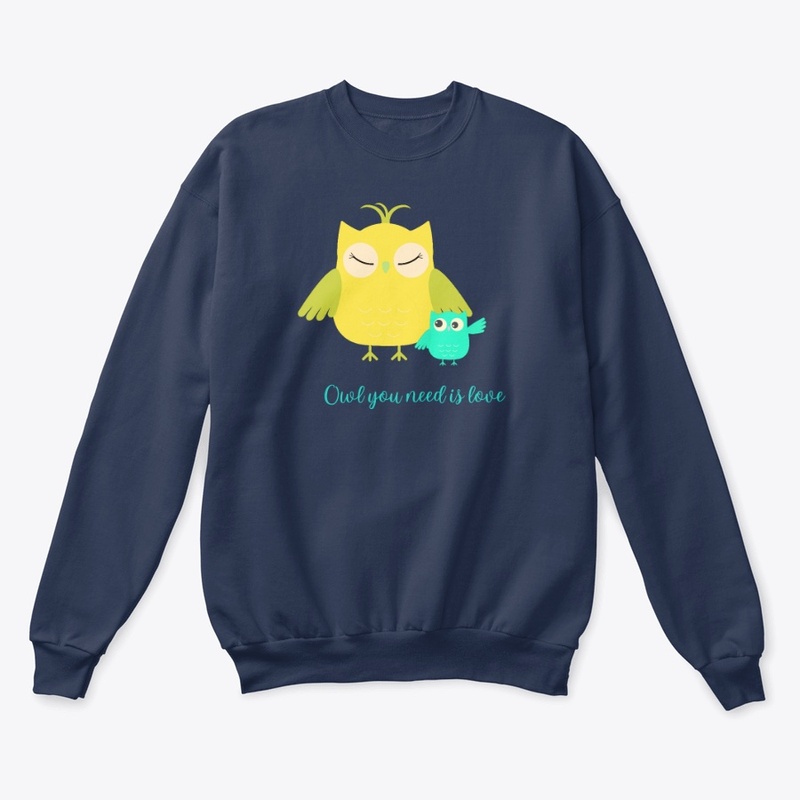 Owl You Need is LOOVE (yellow/blue)