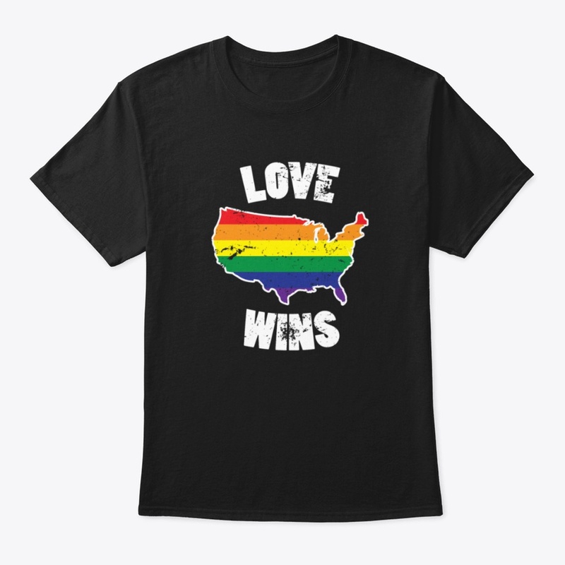Love Wins Rainbow USA Map LBGT