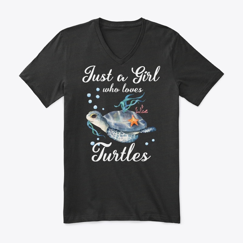Girl Loves Turtles Watercolor Style