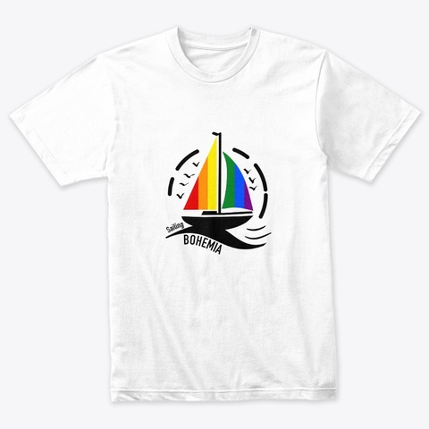 Sailing Bohemia Heather White T-Shirt Front
