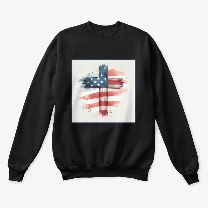 Flag Cross July 4th Tee