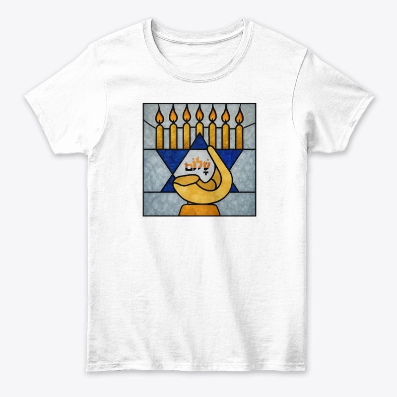 Menorah Mosaic T-Shirt - Star of David