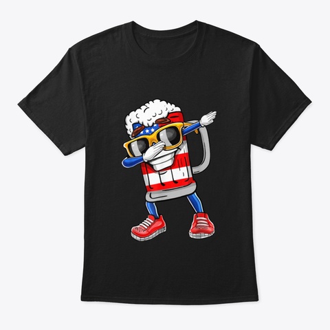 Dabbing Beer Mug Patriotic 4 Th Of July A Black T-Shirt Front