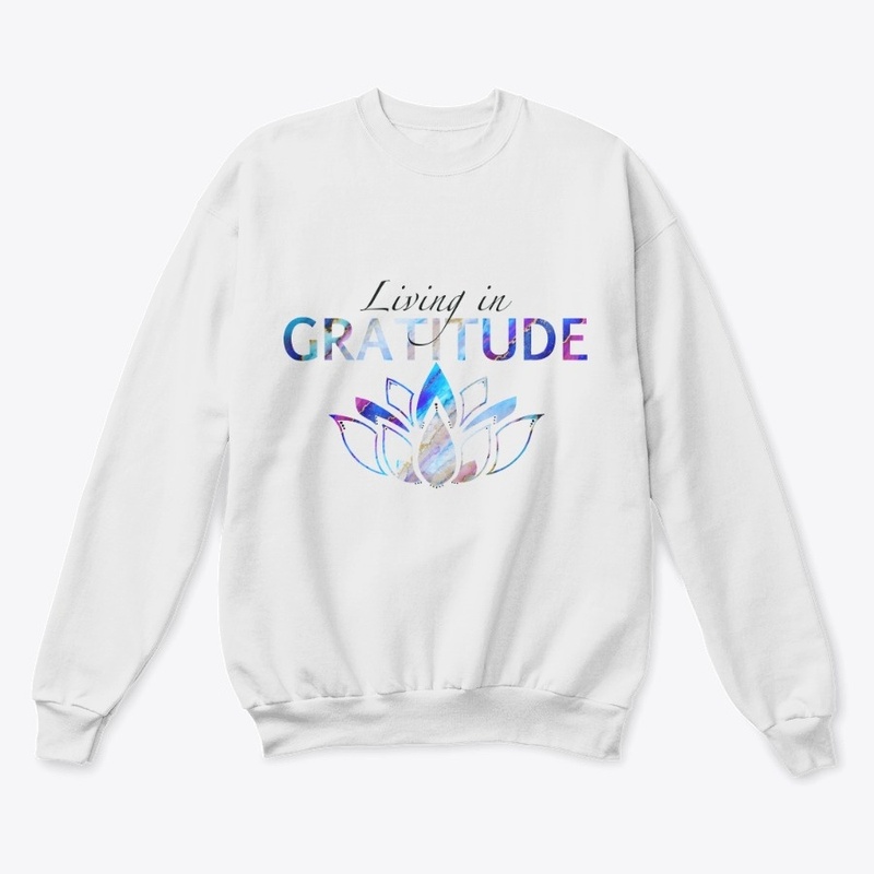 Living in GRATITUDE crewneck (white)
