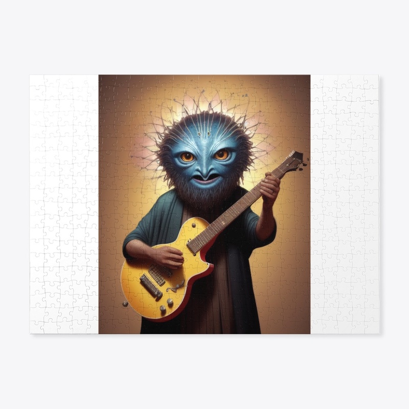 Funky Looking Creature Jamming on Guitar