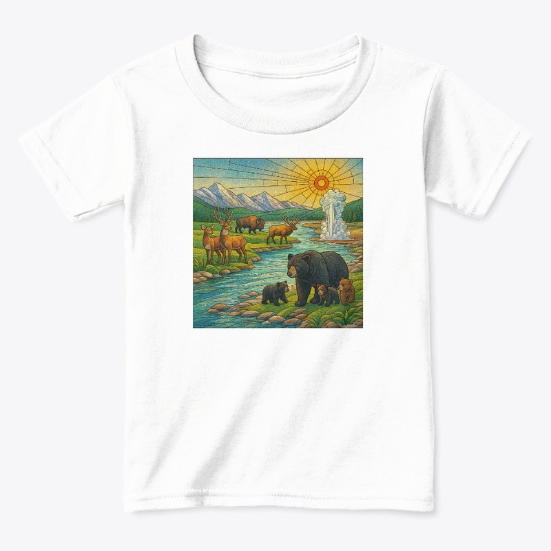 Animals at Yellowstone mosaic