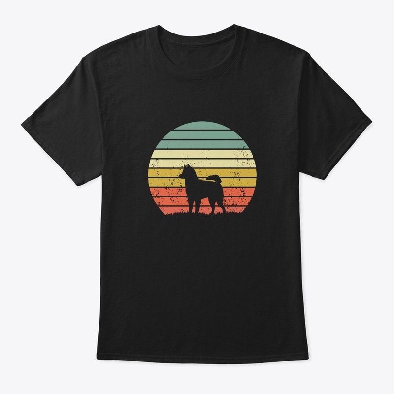 Retro Husky Dog Puppy Lover Sunset