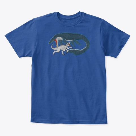 Mosasaurus Vs Indominus (Kids) Deep Royal  Camiseta Front