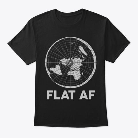 Mens Conspiracy Theory Tshirt Flat Earth Black T-Shirt Front
