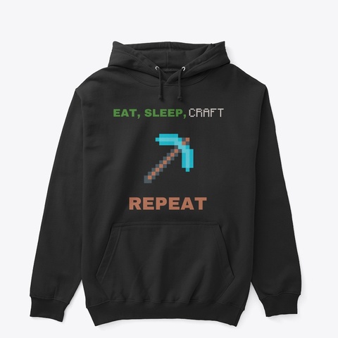 Eat, Sleep, Craft, Repeat Black T-Shirt Front