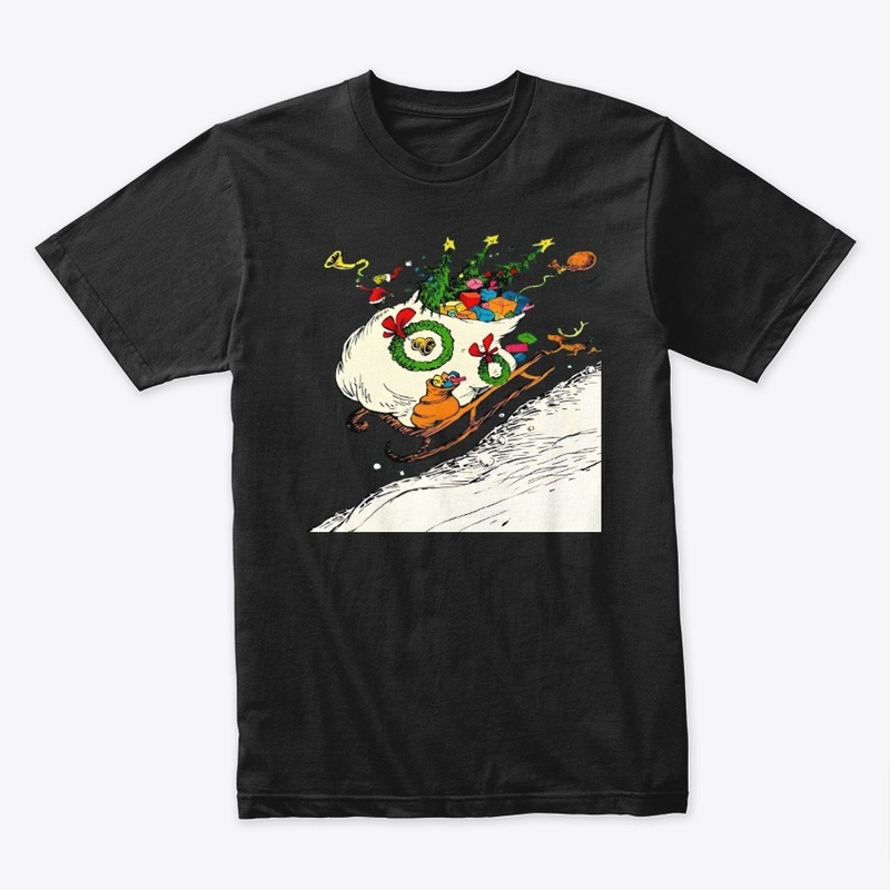 Whimsical Christmas Sleigh Illustration 