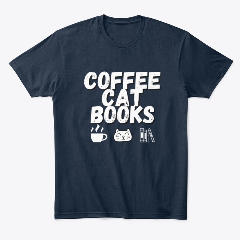 Coffee, Cat, Books Funny Coffee Shirts