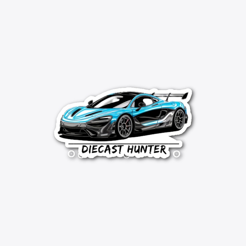 Diecast Hunter with Blue Sportscar