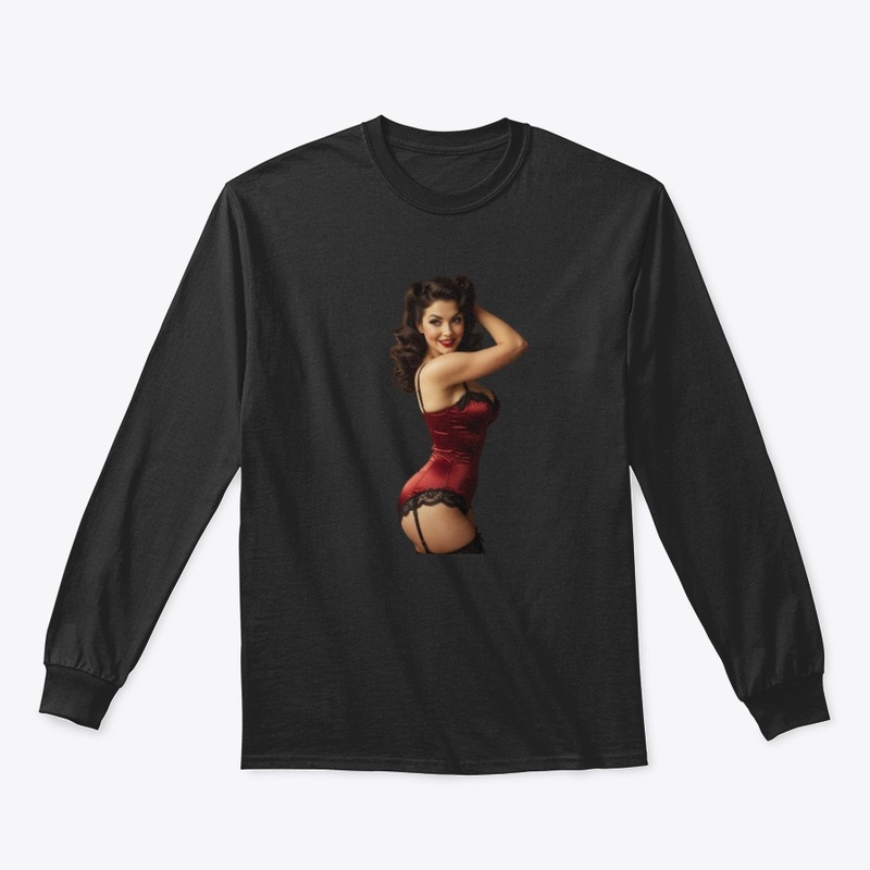Vintage Red Corset PinUp Girl Rockabilly