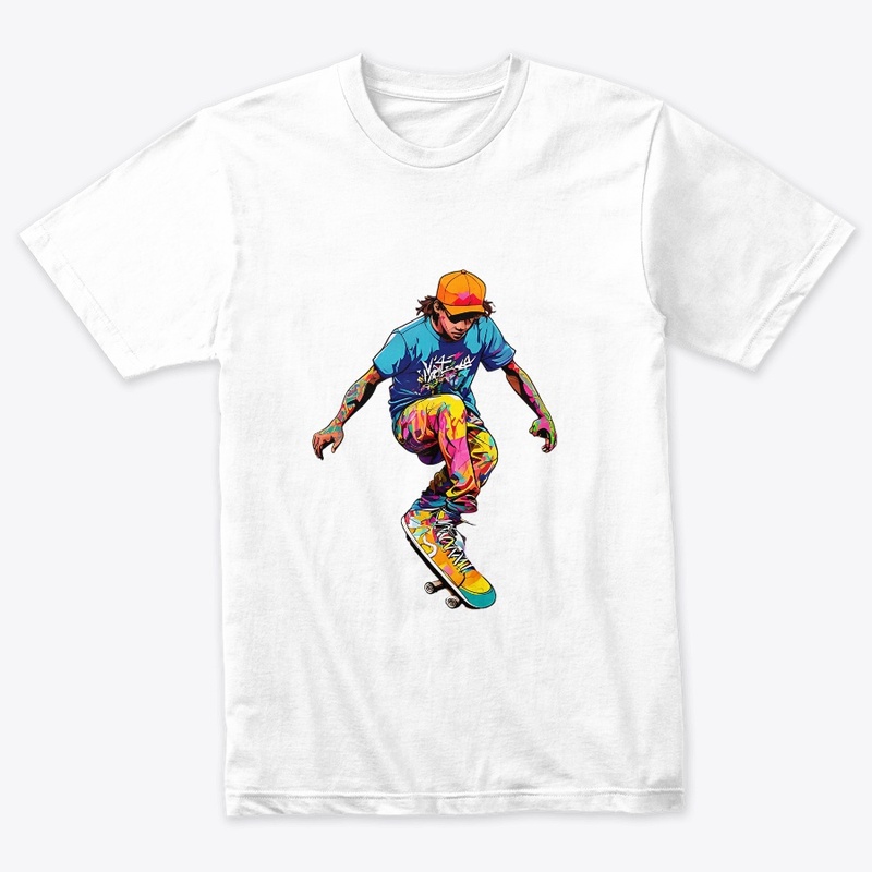 A silhouette of a skater