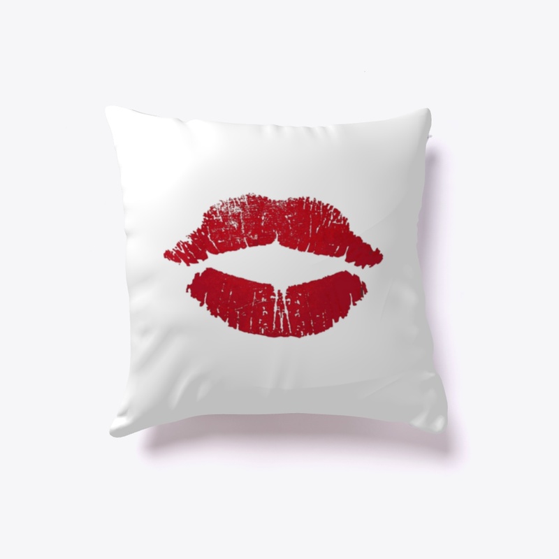 kiss love lipstick pillow