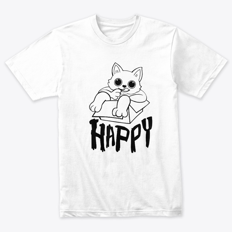 happy cat line art