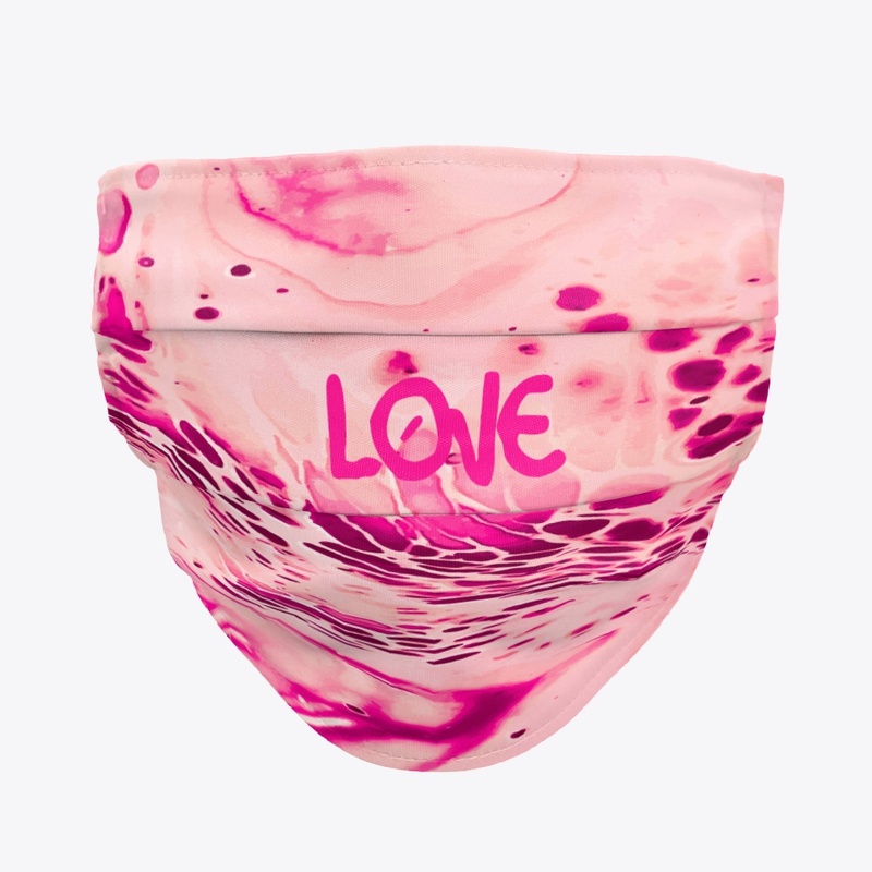 Pink Marble "LOVE" Face Mask