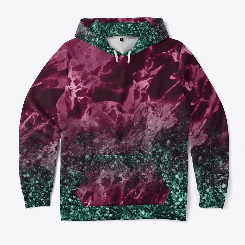Textured Burgundy and Green Design 