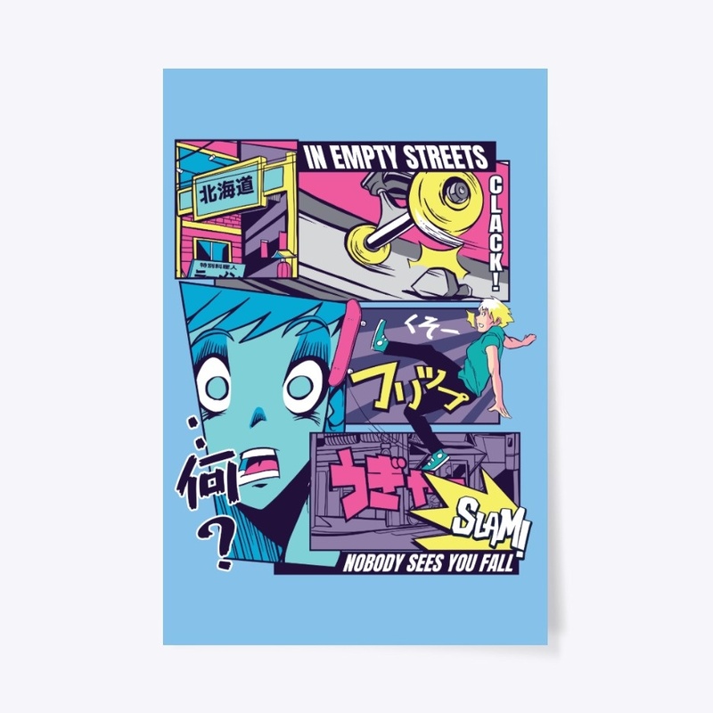 Anime Vaporwave Skater Fall Comic