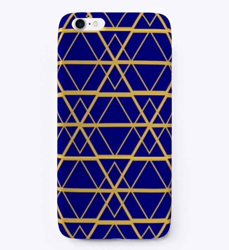 Blue and Gold Geometric Pattern