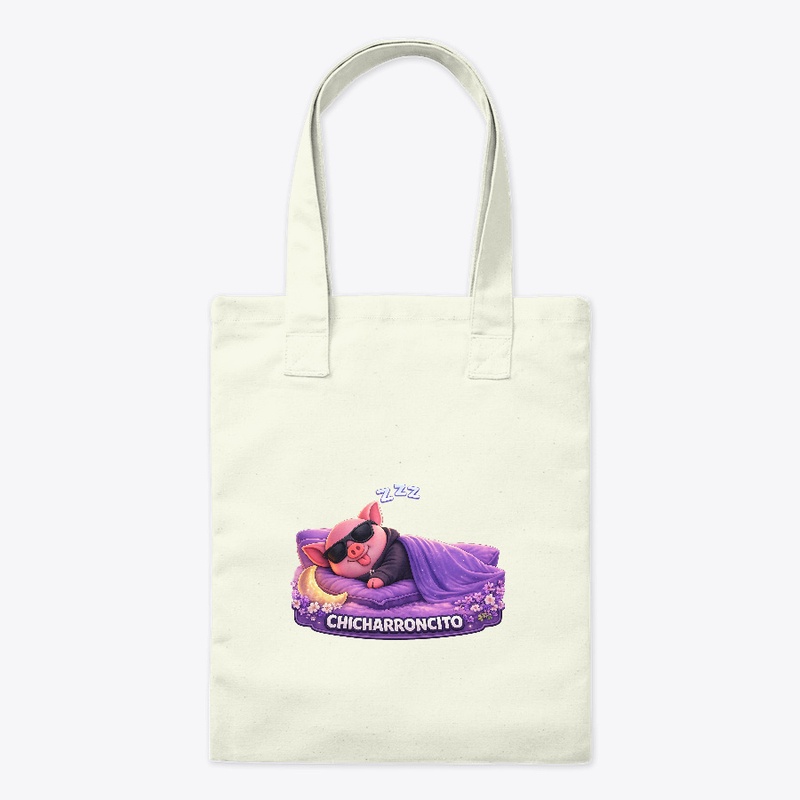 White Tote Bag Chicharroncito Sleeping