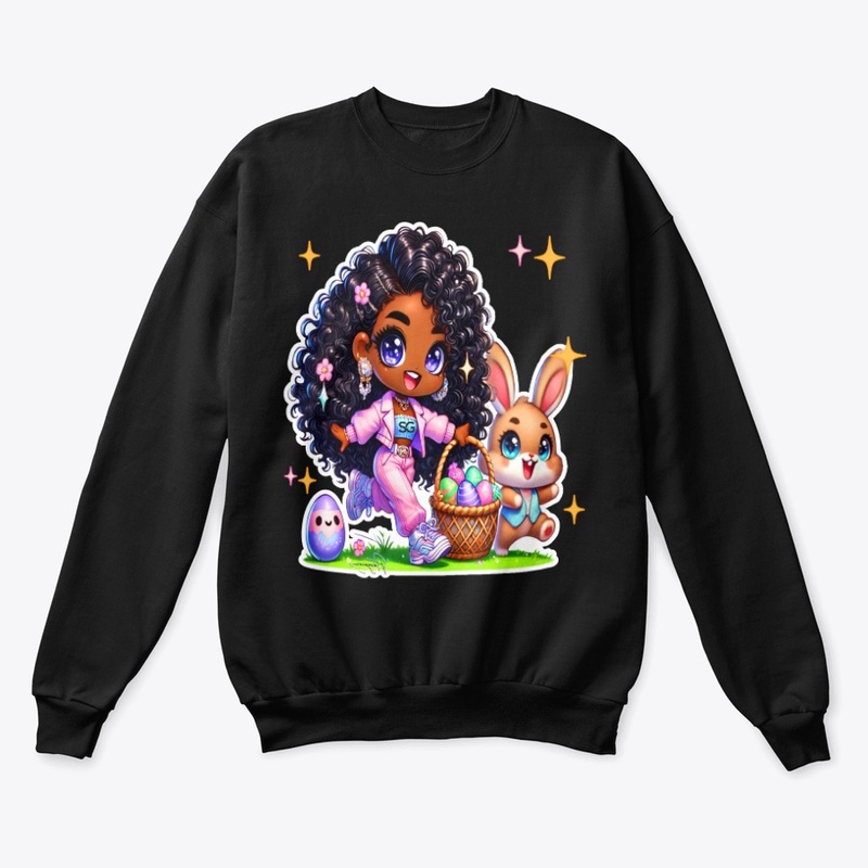 Black Chibi Easter Bunny Girl