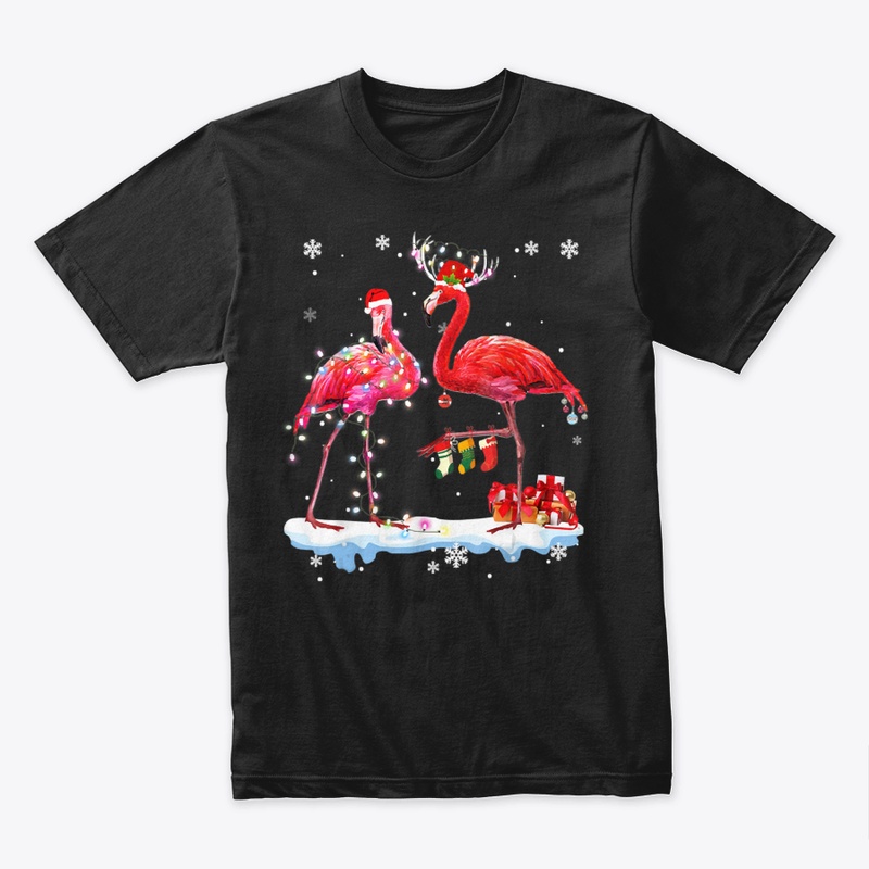 FLAMINGO CHRISTMAS TREE SANTA HAT XMAS L