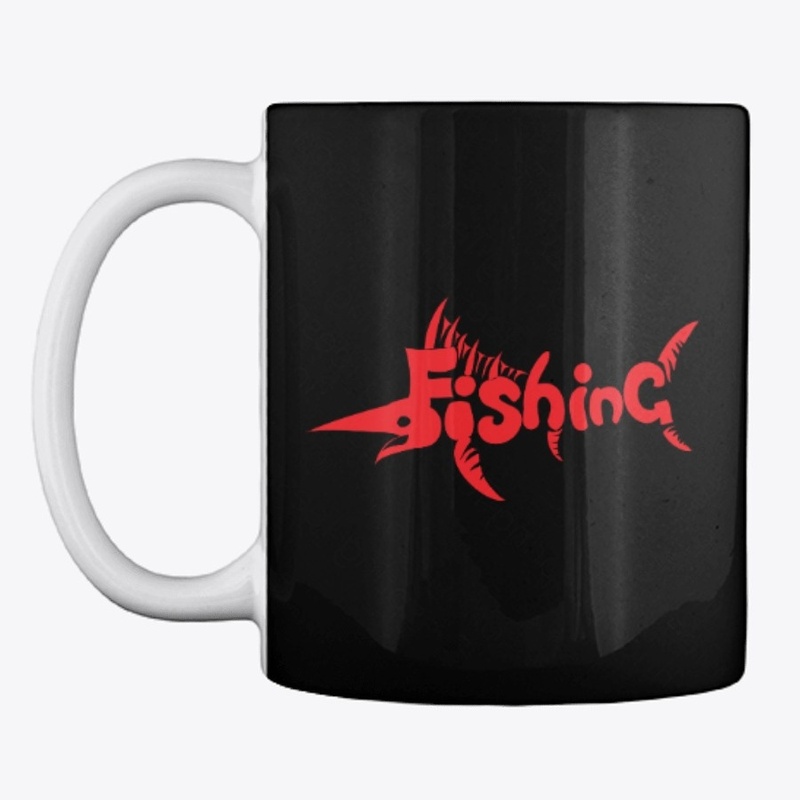 Red fishing funny logo