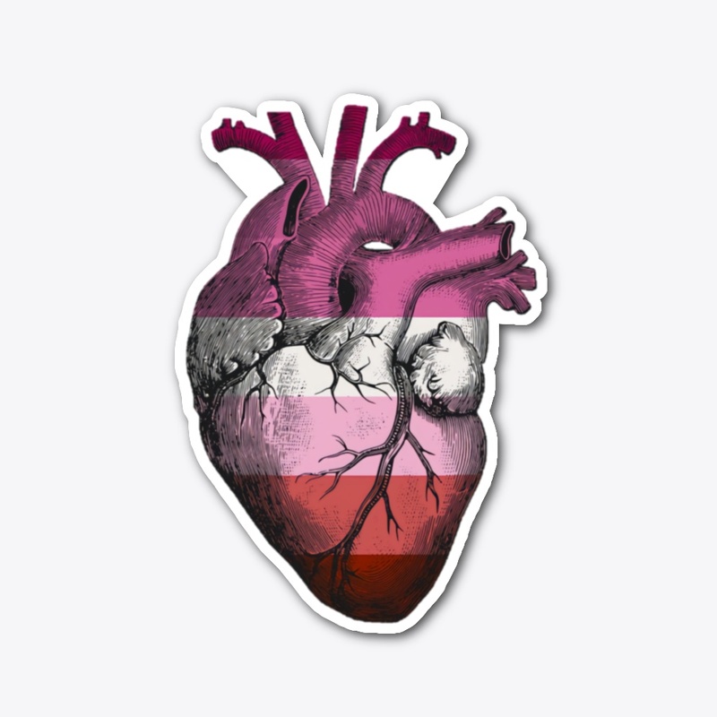 Lesbian Pride Anatomical Heart