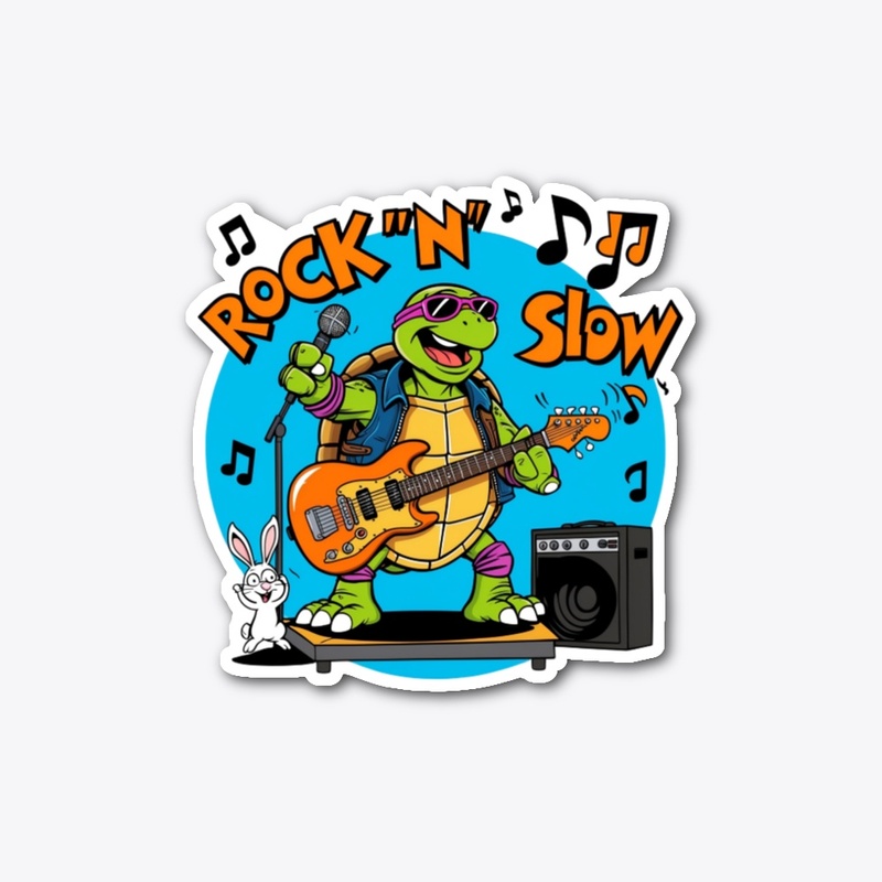 Funny Turtle Rock Star Music Design