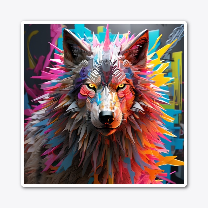 Vibrant Wolf Spirit