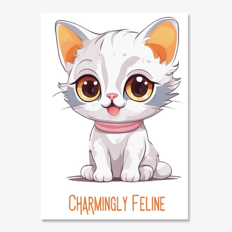 Cute White Kitten with Big Eyes