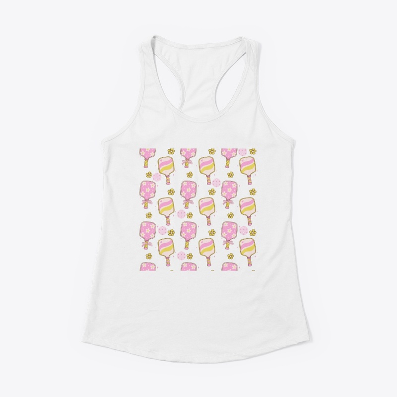 Pink and Yellow Pickleball Pattern