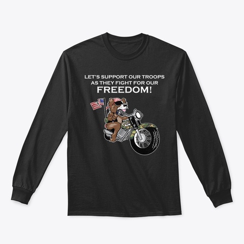 Support Our Troops Black T-Shirt Front