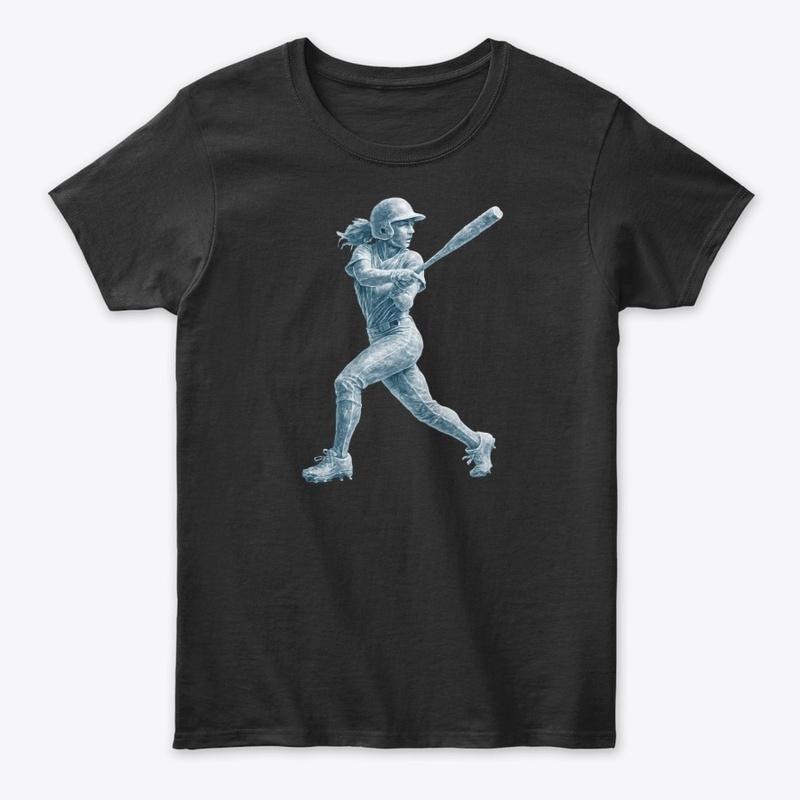 Dynamic Softball Player Art