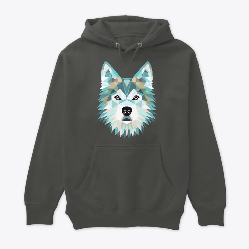 Alaskan Malamute Dog in geometric art