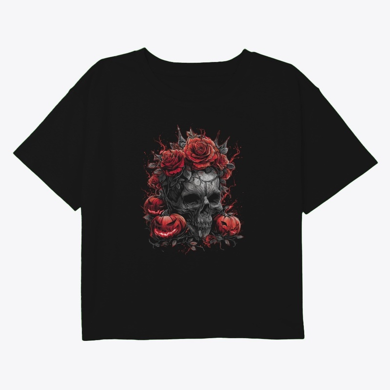 Gothic Rose Crown Skull