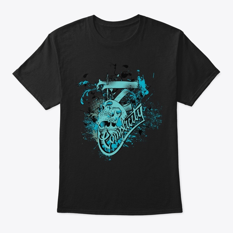 Blue skull with blue blood